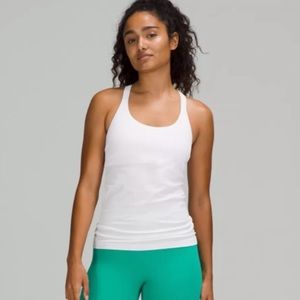 white lululemon ebb to street tank